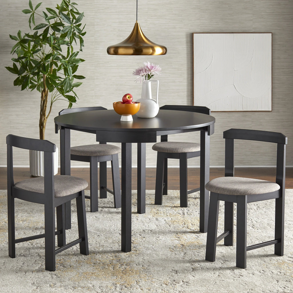 Ensemble de salle à manger rond compact 5 pièces Harrisburg Tobey