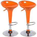 Tabouret de bar pivotant en plastique chromé réglable en hauteur