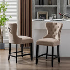 Tabouret de comptoir Carter 24 Wingback Tufted Nailhead (lot de 2)