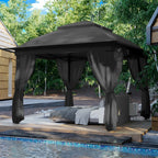 Cozywor Tonnelle escamotable en acier de 3,35 m x 3,35 m avec moustiquaire