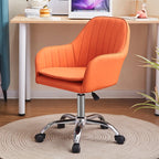Chaise de bureau pivotante en cuir gris élégant