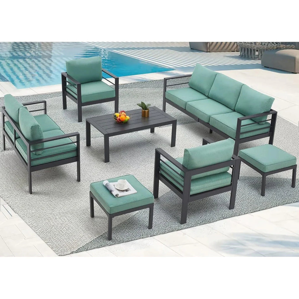 AECOJOY Ensemble de 7 Meubles de Jardin en Aluminium pour Extérieur