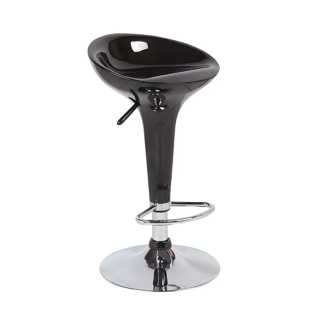 Tabouret de bar pivotant en plastique chromé réglable en hauteur