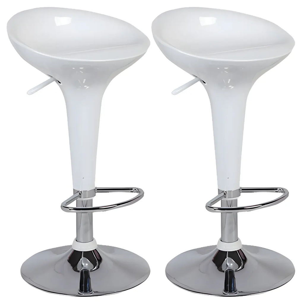 Tabouret de bar pivotant en plastique chromé réglable en hauteur