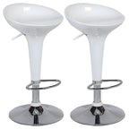 Tabouret de bar pivotant en plastique chromé réglable en hauteur
