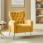Chaise tuftée Abadiana Accent avec base en métal par HULALA HOME