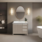 Meuble-lavabo Vanity Art avec évier en céramique et dessus en marbre reconstitué