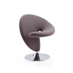 Fauteuil pivotant en mélange de laine et chrome Curl de Manhattan Comfort (lot de 2)