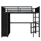 Lit mezzanine taille XL avec armoire intégrée
