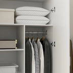 Armoire de chambre autonome à 2 portes avec tringle à vêtements