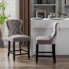 Tabouret de comptoir Carter 24 Wingback Tufted Nailhead (lot de 2)