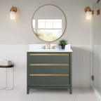 Meuble-lavabo Vanity Art avec évier en céramique et dessus en marbre reconstitué