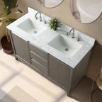 Meuble-lavabo Vanity Art avec évier en céramique et dessus en marbre reconstitué