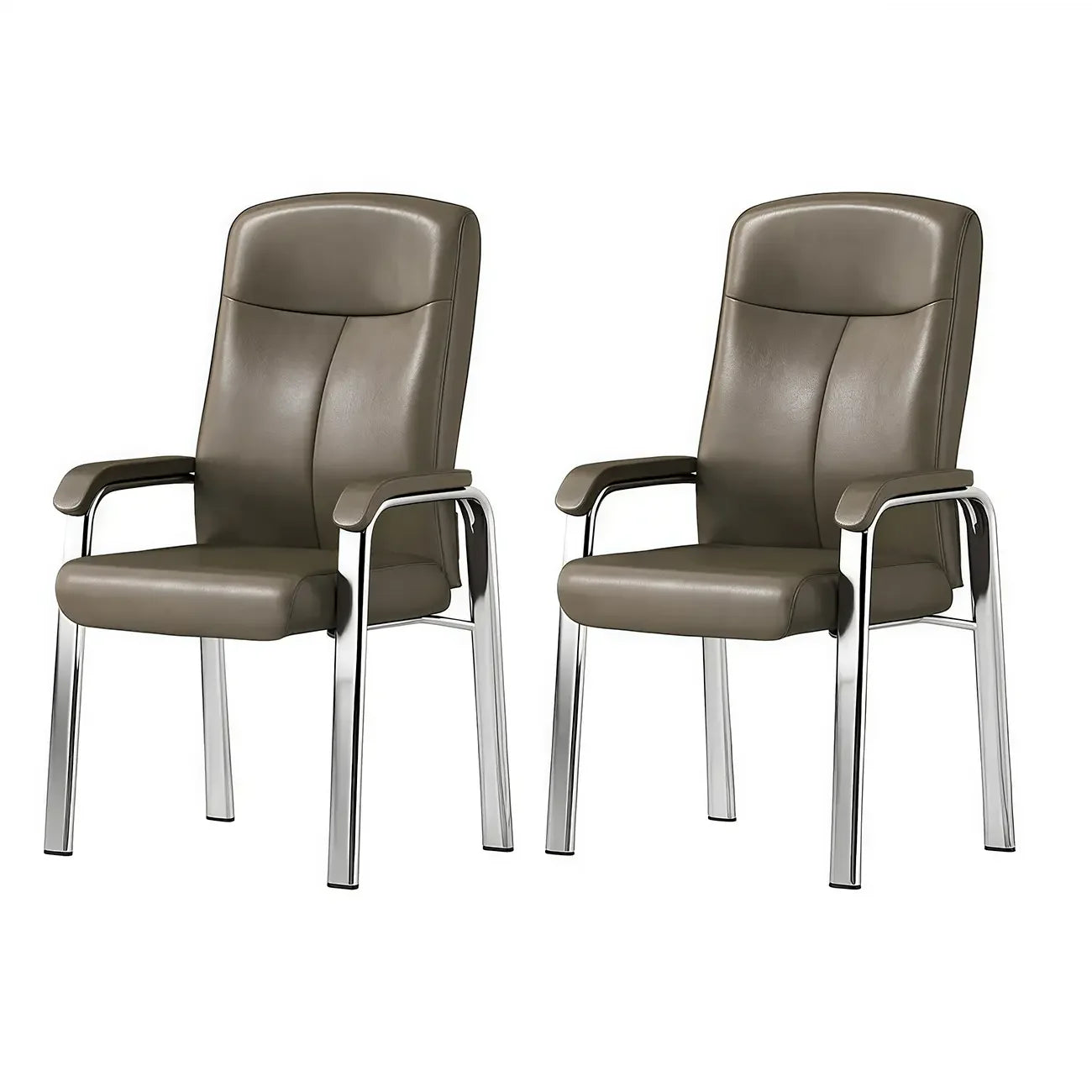 Chaise de bureau HomeyFad moderne en cuir et métal à 4 pieds avec accoudoirs