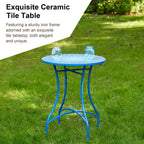 Ensemble bistrot pliant en métal Glitzhome pour extérieur, 3 pièces, table et chaises de patio