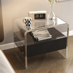 Table de chevet avec tiroirs en acrylique transparent