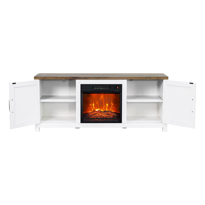Meuble console de 147 cm avec foyer électrique pour téléviseurs jusqu'à 65 pouces